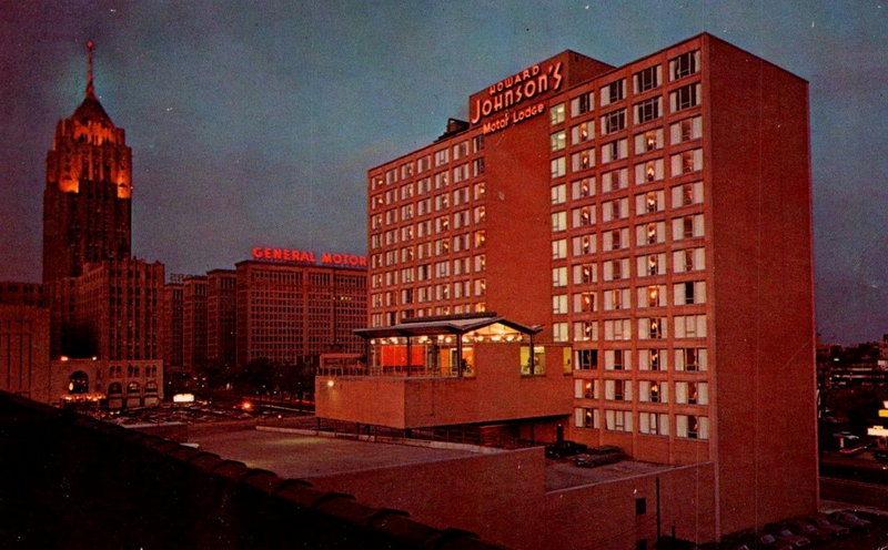 New Center Cinema - Howard Johnsons Building Postcard